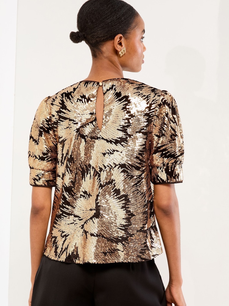 Lipsy Print Puff Sleeve T-Shirt - Slika 4 iz 4
