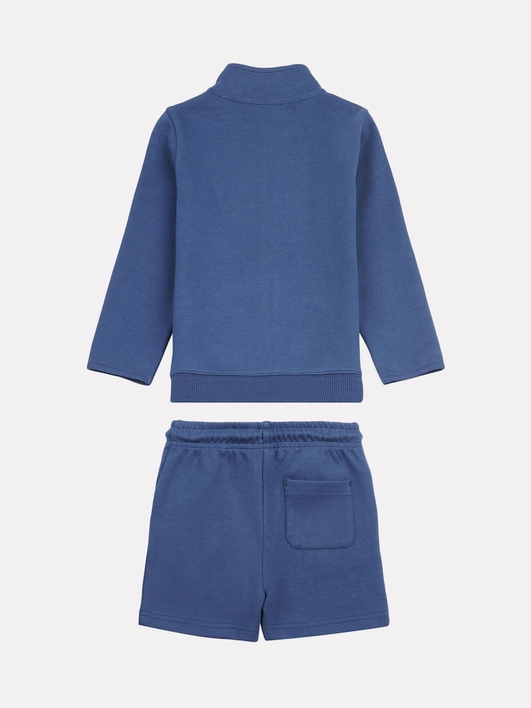 New Balance Blue Kids Zip 100% Cotton T-Shirt & Shorts Set - Image 2 of 5 New Balance Blue Kids Zip 100% Cotton T-Shirt & Shorts Set - Image 2 of 5