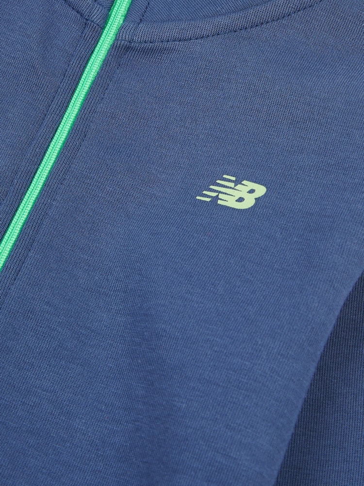 New Balance Blue Kids Zip 100% Cotton T-Shirt & Shorts Set - Image 4 of 5