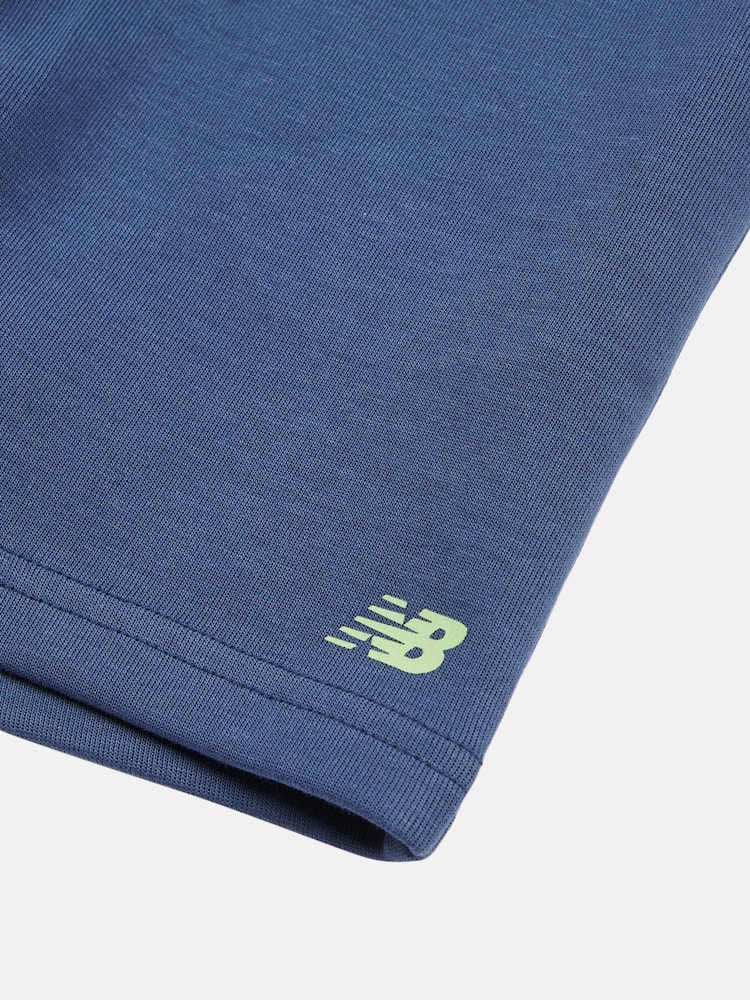 New Balance Blue Kids Zip 100% Cotton T-Shirt & Shorts Set - Image 5 of 5