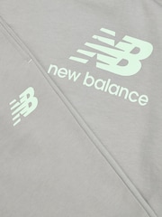 New Balance Grey Kids French Terry Logo Hoodie Jog Set - Image 9 of 10