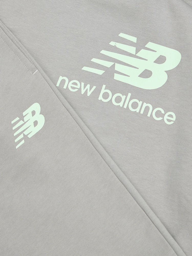 New Balance Grey Kids French Terry Logo Hoodie Jog Set - Image 9 of 10