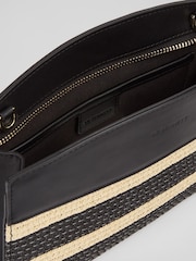 LK Bennett Black Trinity Paper Fabric Blend Cross-Body Bag - Image 3 of 3