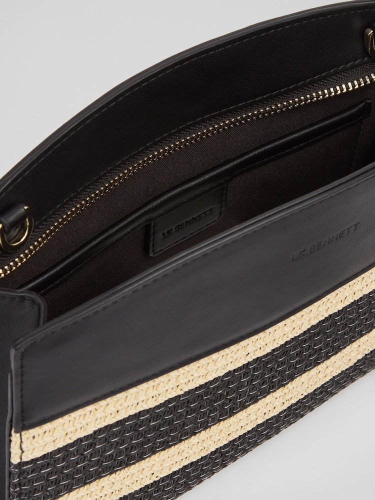 LK Bennett Black Trinity Paper Fabric Blend Cross-Body Bag - Image 3 of 3