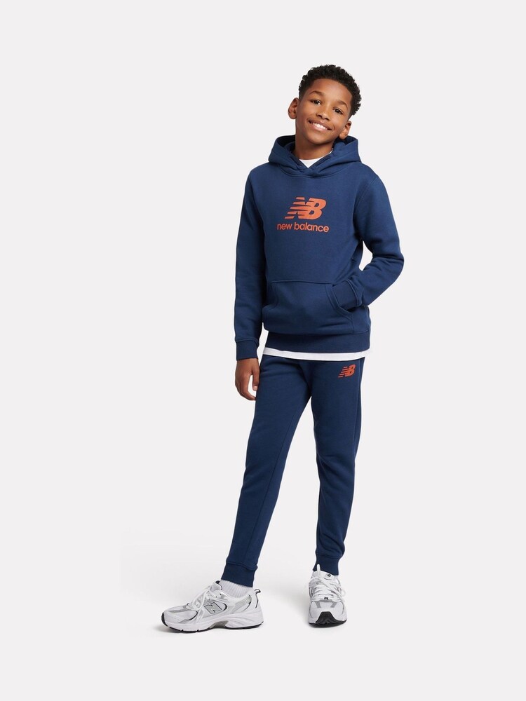 Blau - New Balance French-Terry-Hoodie und Jogginghose im Set mit Logo - Bild 1 von 5