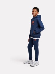 Blau - New Balance French-Terry-Hoodie und Jogginghose im Set mit Logo - Bild 2 von 5