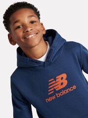 Blau - New Balance French-Terry-Hoodie und Jogginghose im Set mit Logo - Bild 4 von 5