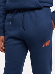 Blau - New Balance French-Terry-Hoodie und Jogginghose im Set mit Logo - Bild 5 von 5