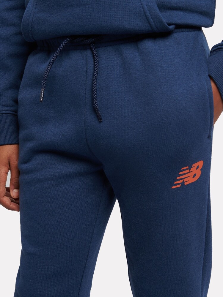 Blau - New Balance French-Terry-Hoodie und Jogginghose im Set mit Logo - Bild 5 von 5