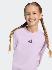 adidas Purple Little Kids Sweatshirt and Frill Joggers Set - Image 5 of 8