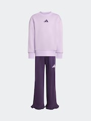 adidas Purple Little Kids Sweatshirt and Frill Joggers Set - Image 6 of 8