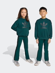 adidas Originals Green Loose Little Kids Sweatshirt and Flared Leggings Set - Image 7 of 10