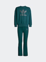 adidas Originals Green Loose Little Kids Sweatshirt and Flared Leggings Set - Image 8 of 10