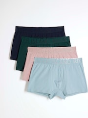 River Island Pink Mixed Pastel Jacquard Trunks 4 Pack - Image 1 of 4