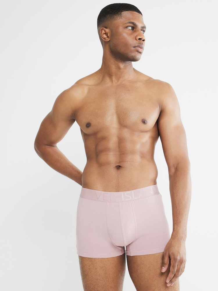 River Island Pink Mixed Pastel Jacquard Trunks 4 Pack - Image 2 of 4