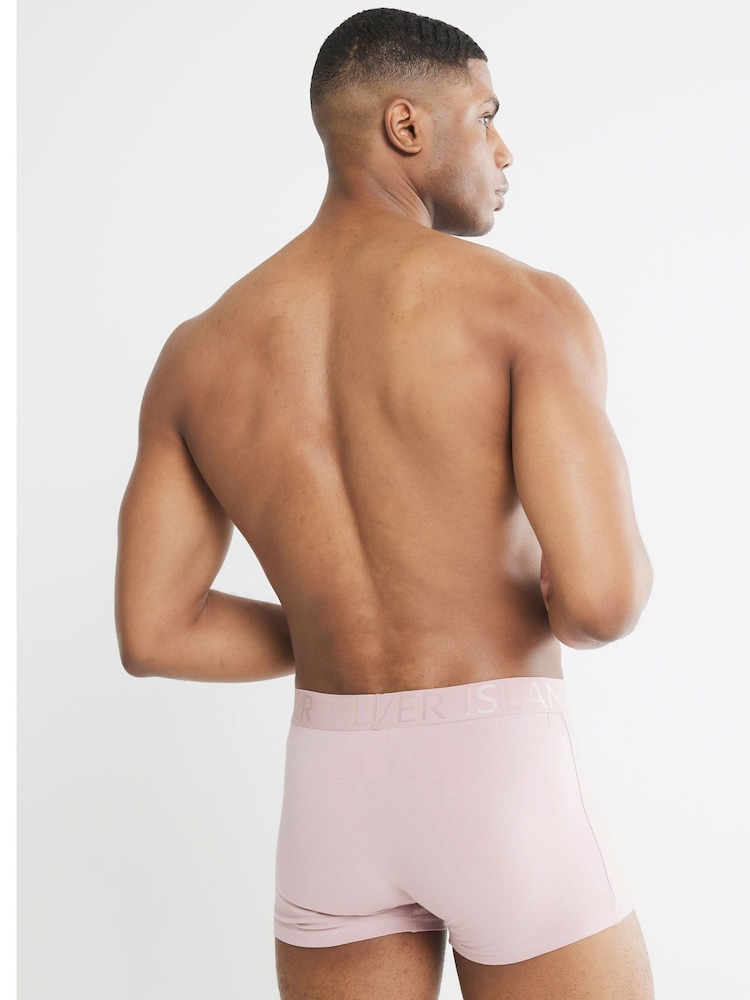 River Island Pink Mixed Pastel Jacquard Trunks 4 Pack - Image 3 of 4