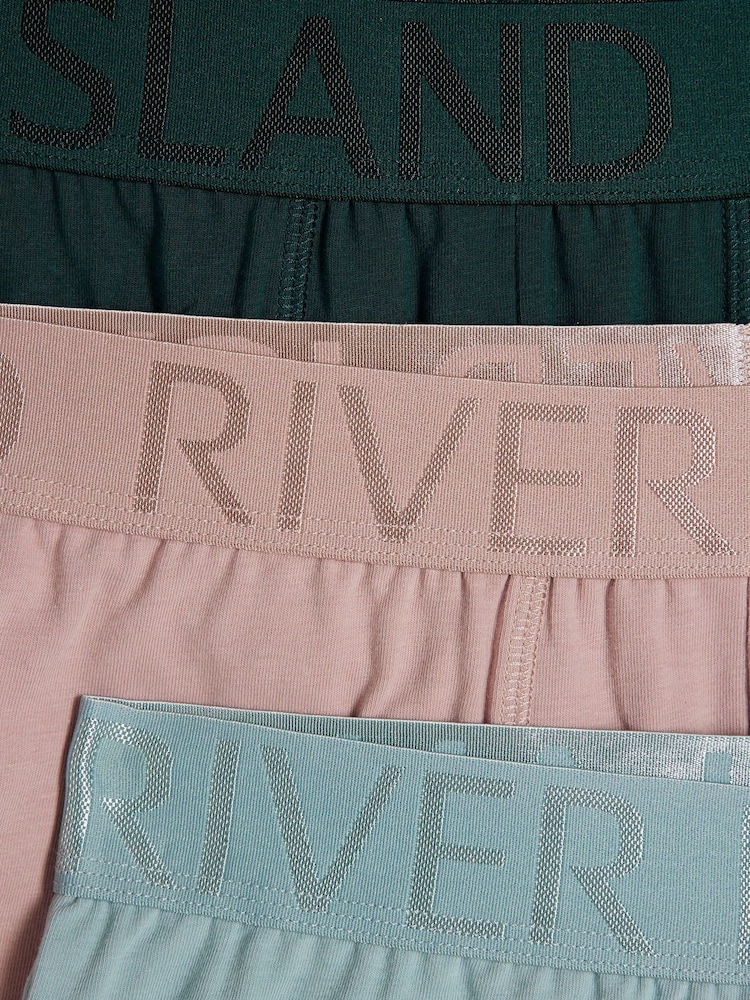 River Island Pink Mixed Pastel Jacquard Trunks 4 Pack - Image 4 of 4