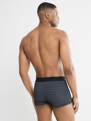 River Island Black Monogram Trunks 4 Pack - Image 3 of 5