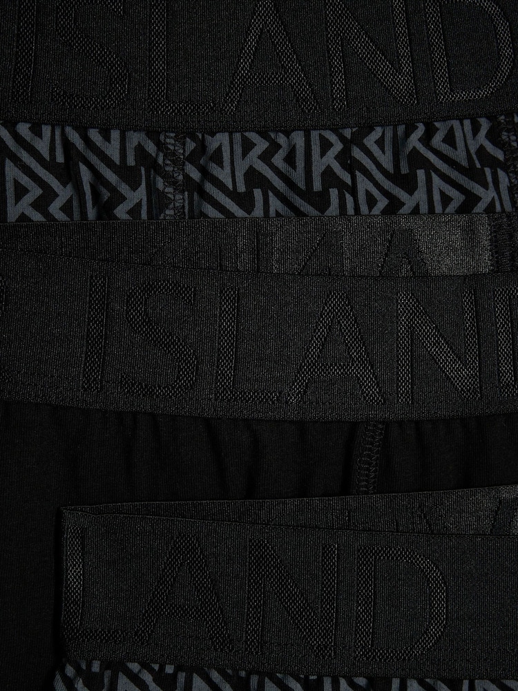 River Island Black Monogram Trunks 4 Pack - Image 5 of 5