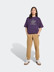 adidas Originals Purple Oversize Trefoil T-Shirt - Image 3 of 6