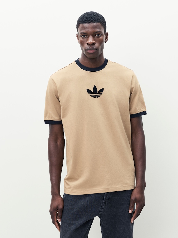 adidas Originals Brown Oversize 100% Cotton T-Shirt - Image 1 of 5 adidas Originals Brown Oversize 100% Cotton T-Shirt - Image 1 of 5