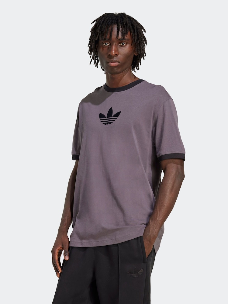 adidas Originals Grey Oversize 100% Cotton T-Shirt - Image 1 of 6 adidas Originals Grey Oversize 100% Cotton T-Shirt - Image 1 of 6