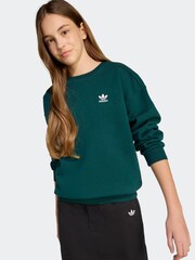 adidas Originals Green Boyfriend Crew Kids Sweatshirt - Image 4 of 6