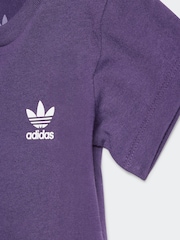 adidas Originals Purple Infant Kids T-Shirt and Cycling Shorts Set - Image 4 of 6