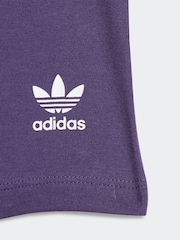 adidas Originals Purple Infant Kids T-Shirt and Cycling Shorts Set - Image 5 of 6