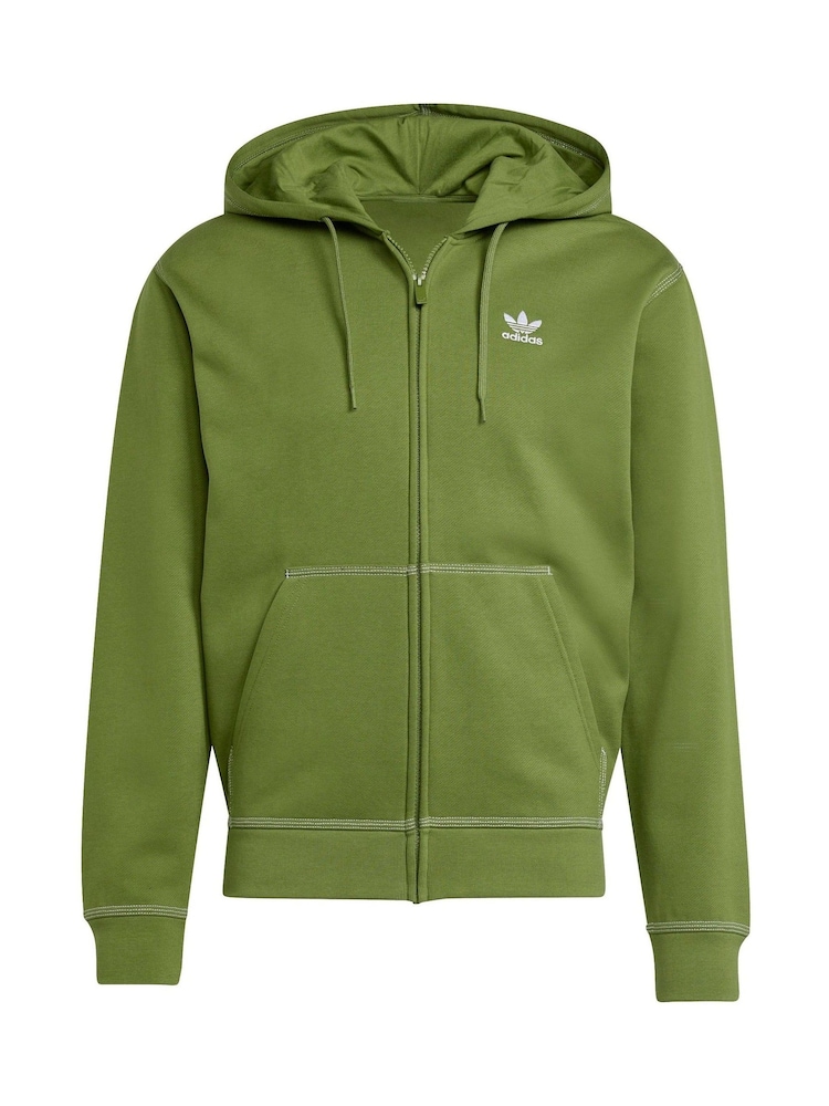 adidas Originals Green Essentials Fleece Zip Hoodie - Image 6 of 6 adidas Originals Green Essentials Fleece Zip Hoodie - Image 6 of 6