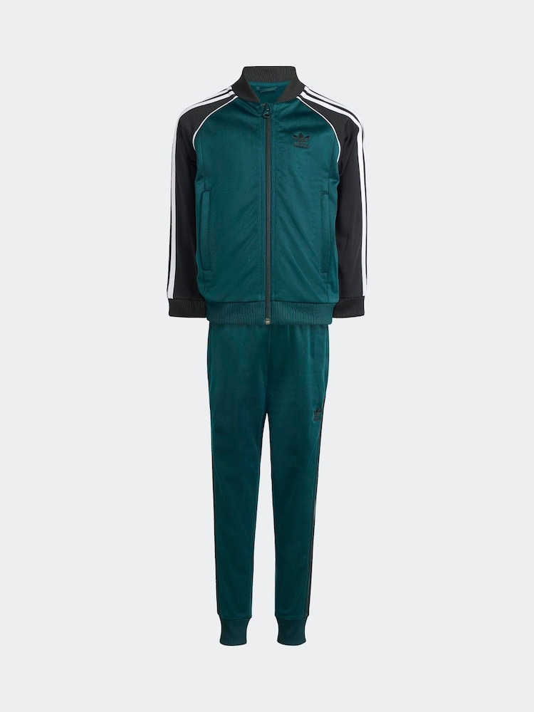 Buy adidas Green Adicolor SST Little Kids Tracksuit from the Next