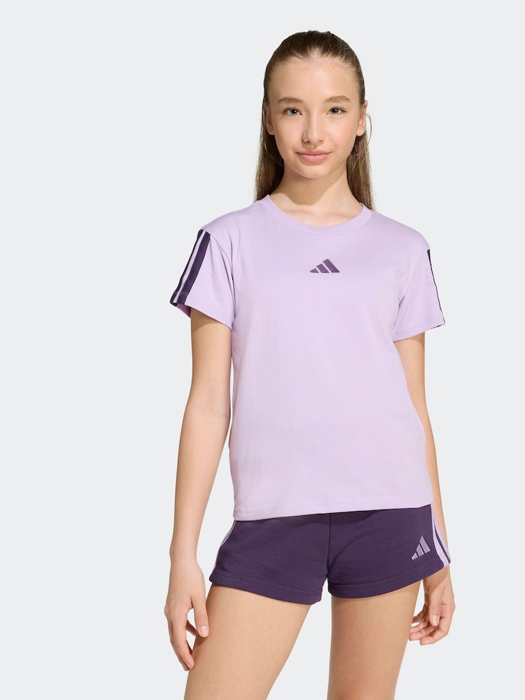 adidas Purple Essentials Kids T-Shirt - Image 1 of 6 adidas Purple Essentials Kids T-Shirt - Image 1 of 6