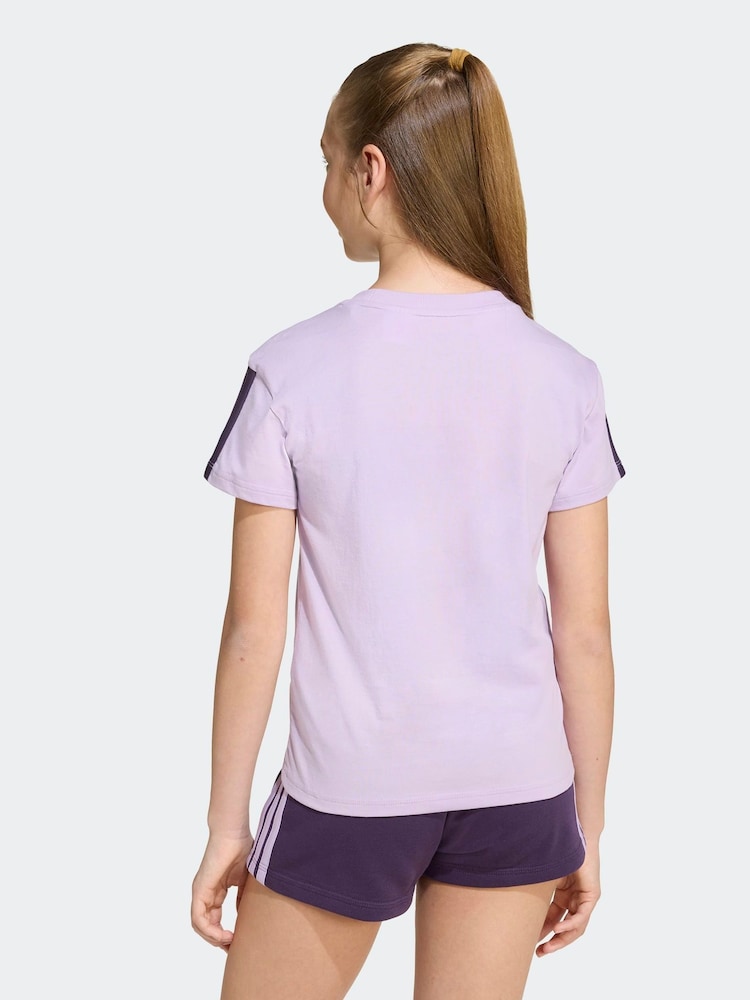 adidas Purple Essentials Kids T-Shirt - Image 2 of 6 adidas Purple Essentials Kids T-Shirt - Image 2 of 6