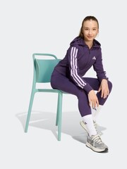 adidas Purple Essentials 3-Stripes Crop Zip Kids Hoodie - Image 4 of 6