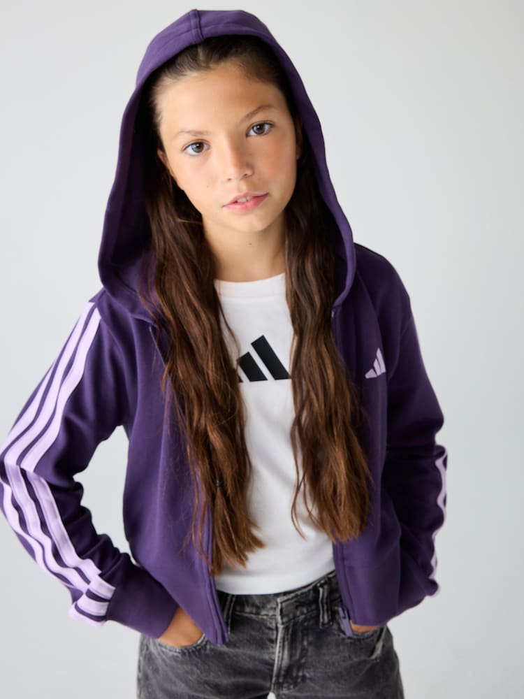 Sweat zippée à capuche en molleton type sport - Violet - Fille - 5.60