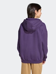 adidas Originals Purple Loose Fleece Kids Hoodie - Image 2 of 6