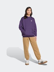 adidas Originals Purple Loose Fleece Kids Hoodie - Image 3 of 6