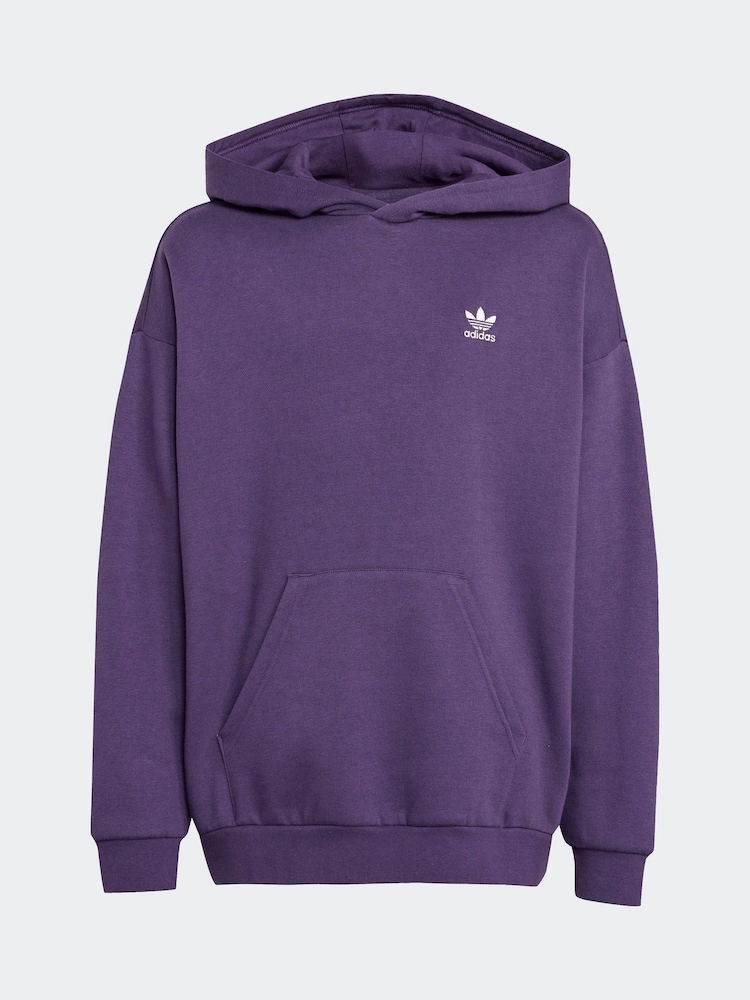 adidas Originals Purple Loose Fleece Kids Hoodie - Image 6 of 6
