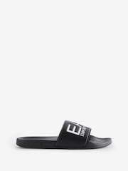 EA7 Emporio Armani Logo Black Sliders - Image 1 of 4