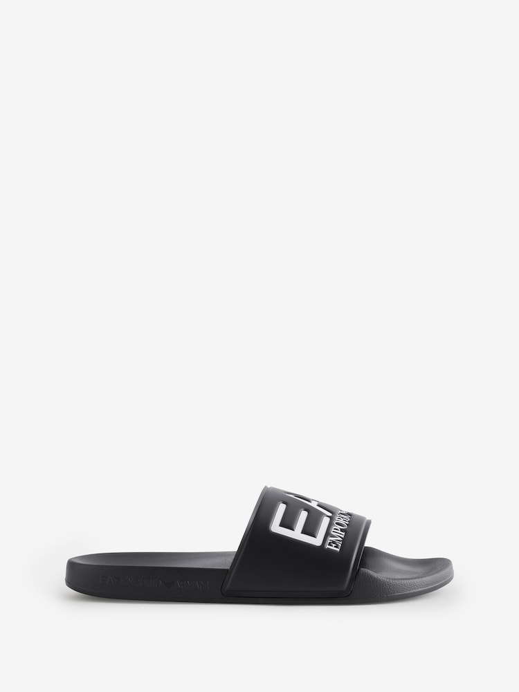 EA7 Emporio Armani Logo Black Sliders - Image 1 of 4