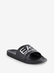 EA7 Emporio Armani Logo Black Sliders - Image 2 of 4