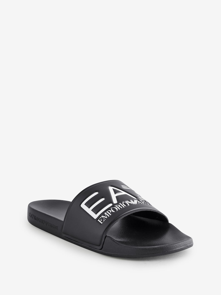 EA7 Emporio Armani Logo Black Sliders - Image 2 of 4