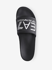 EA7 Emporio Armani Logo Black Sliders - Image 3 of 4