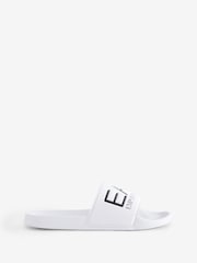 EA7 Emporio Armani Logo White Sliders - Image 1 of 4