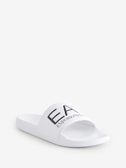 EA7 Emporio Armani Logo White Sliders - Image 2 of 4