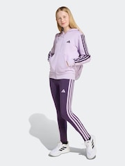 adidas Purple Essentials Zip Hoodie Kids - Image 3 of 6