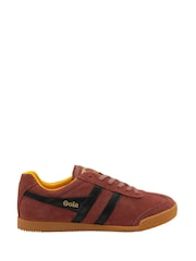 Gola Red Mens Harrier Suede Lace-Up Trainers - Image 1 of 4