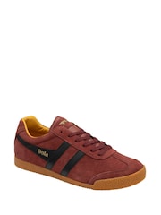 Gola Red Mens Harrier Suede Lace-Up Trainers - Image 2 of 4