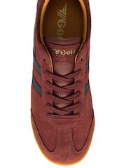 Gola Red Mens Harrier Suede Lace-Up Trainers - Image 4 of 4