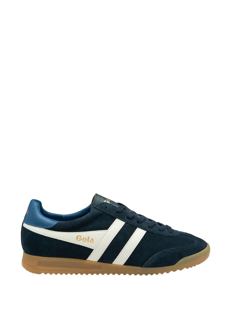 Gola Blue Mens Torpedo Suede Lace-Up Trainers - Image 1 of 4